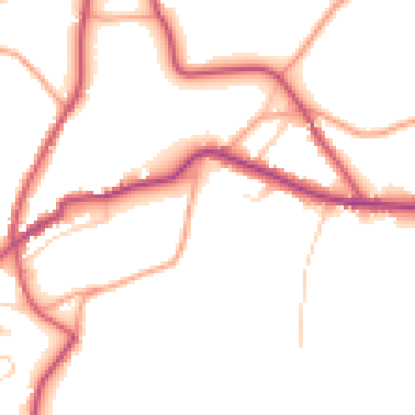 Daytime road noise heatmap for TN17 1BP