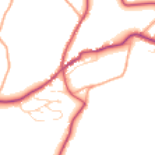 Daytime road noise heatmap for TN17 1BQ