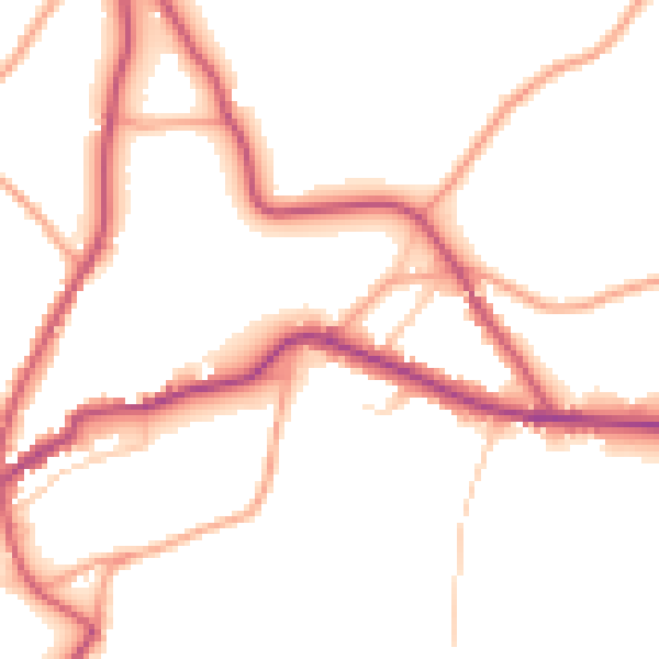 Daytime road noise heatmap for TN17 1BT
