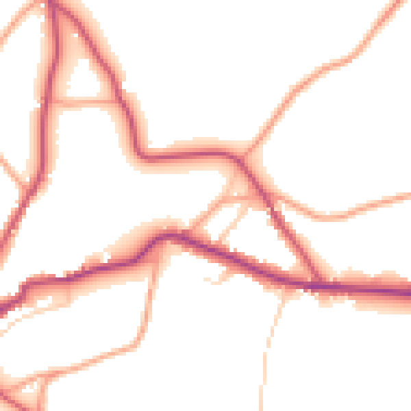 Daytime road noise heatmap for TN17 1BU