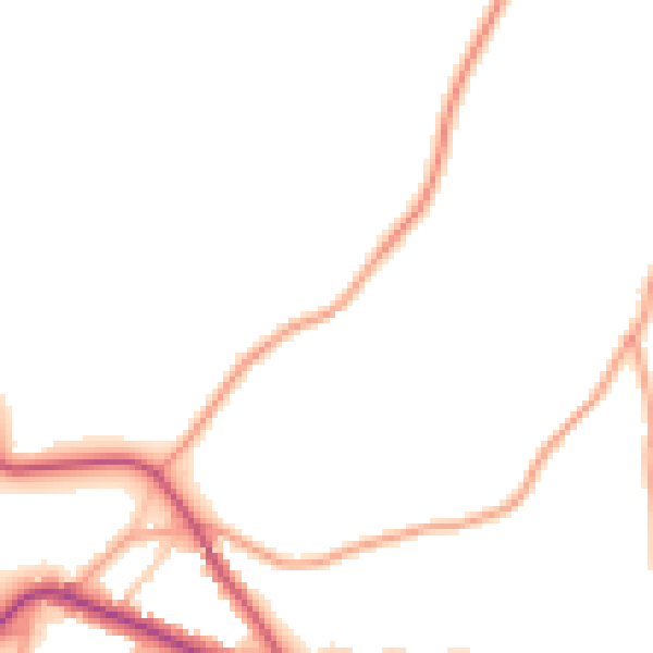 Daytime road noise heatmap for TN17 1DE
