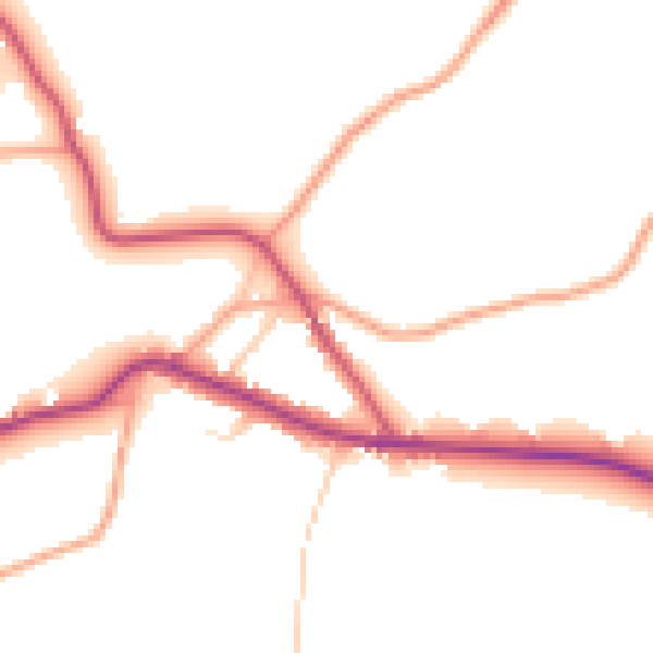 Daytime road noise heatmap for TN17 1DG