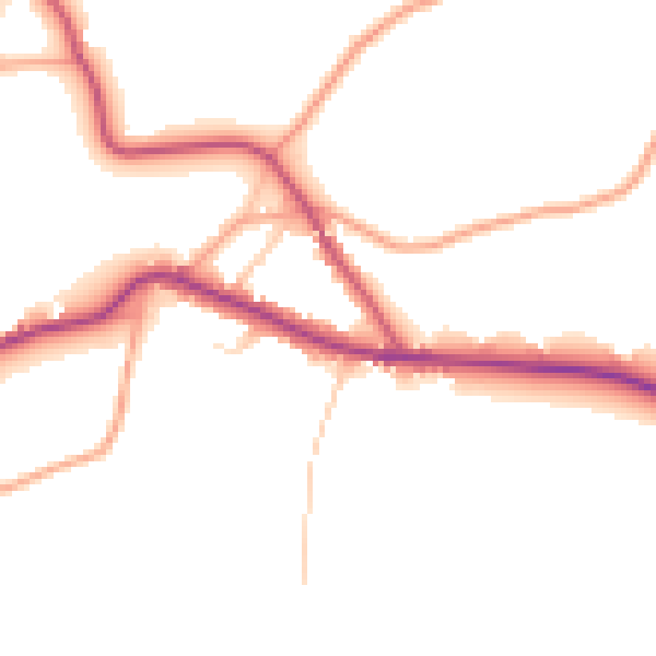 Daytime road noise heatmap for TN17 1DR
