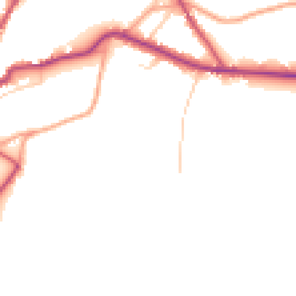Daytime road noise heatmap for TN17 1DS