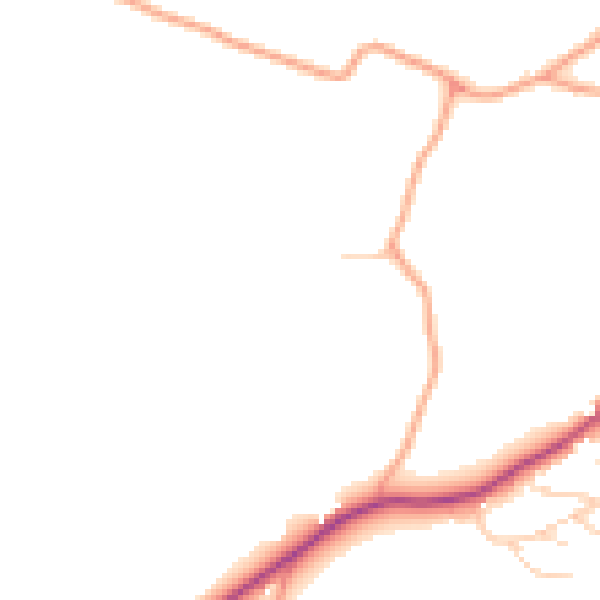Daytime road noise heatmap for TN17 1ET