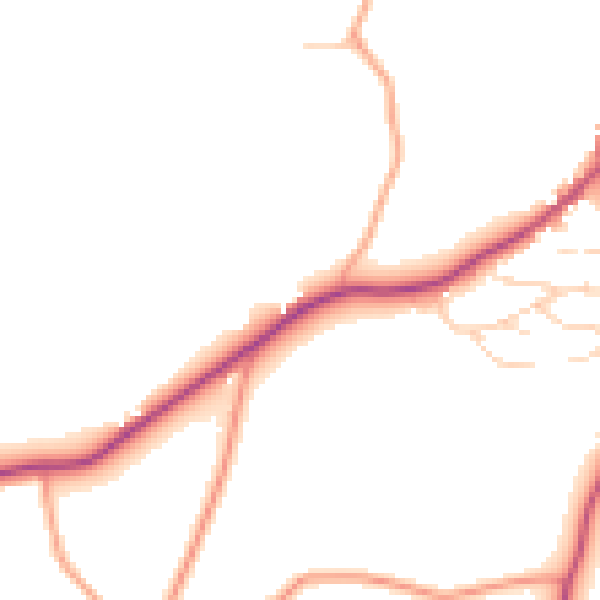 Daytime road noise heatmap for TN17 1EX