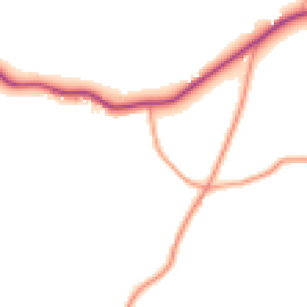Daytime road noise heatmap for TN17 1HB