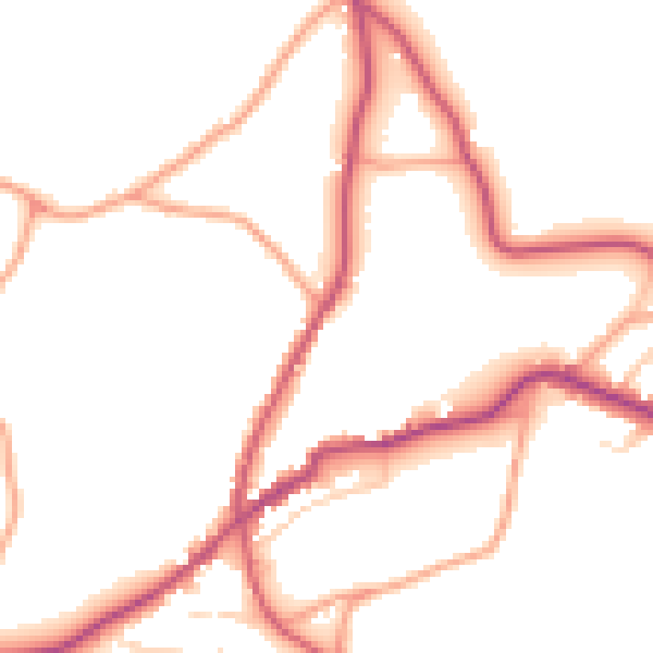 Daytime road noise heatmap for TN17 1HY