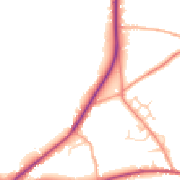 Daytime road noise heatmap for TN17 2AD