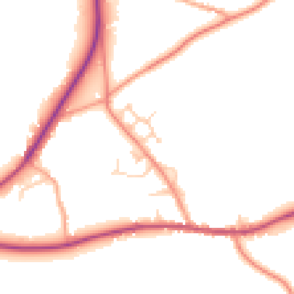 Daytime road noise heatmap for TN17 2AG