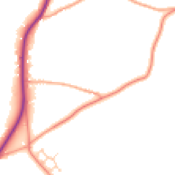 Daytime road noise heatmap for TN17 2AH