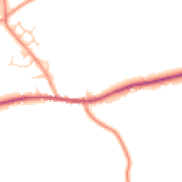 Daytime road noise heatmap for TN17 2BQ