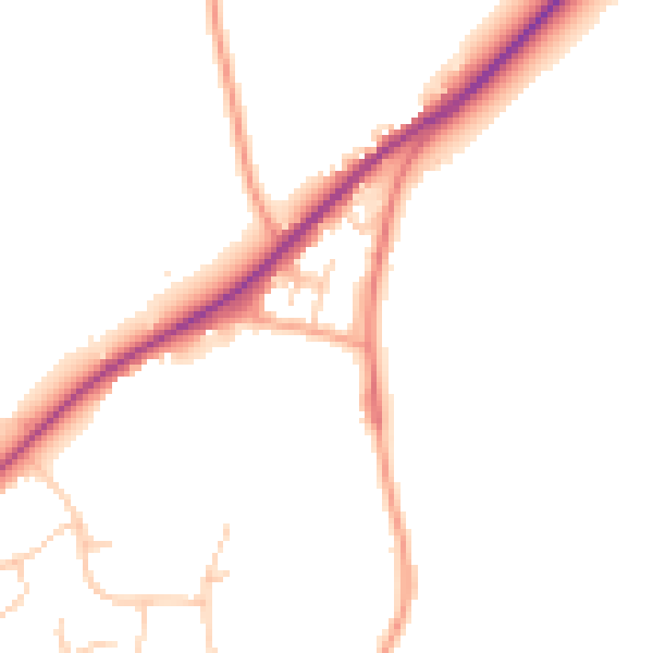 Daytime road noise heatmap for TN17 2HA