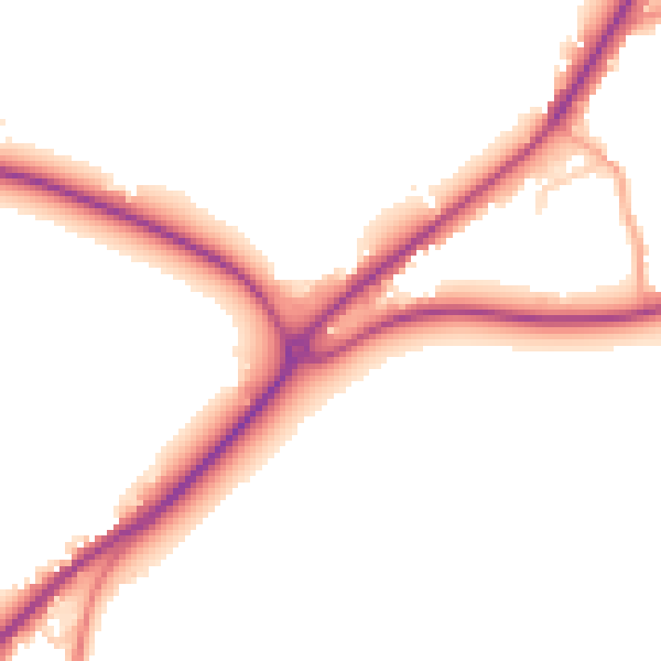 Daytime road noise heatmap for TN17 2HN