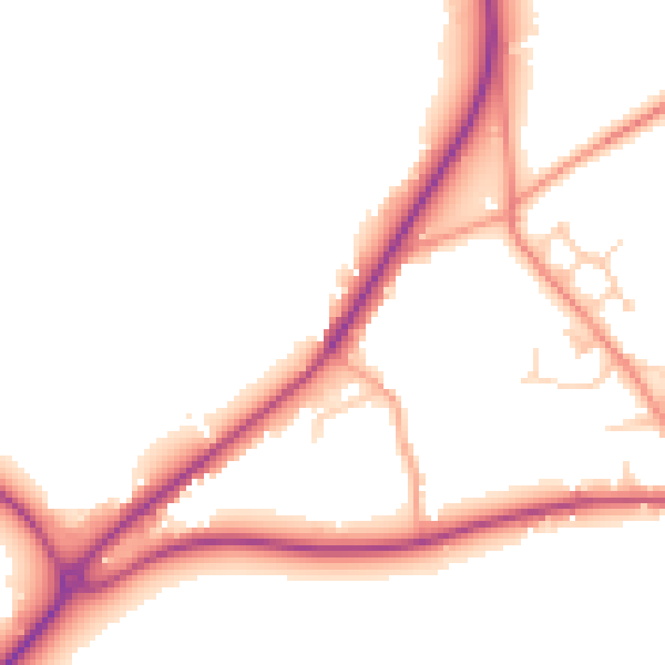 Daytime road noise heatmap for TN17 2HS