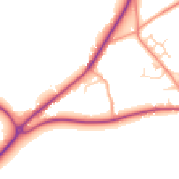 Daytime road noise heatmap for TN17 2HY