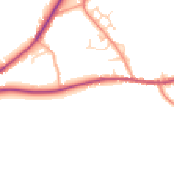 Daytime road noise heatmap for TN17 2JA