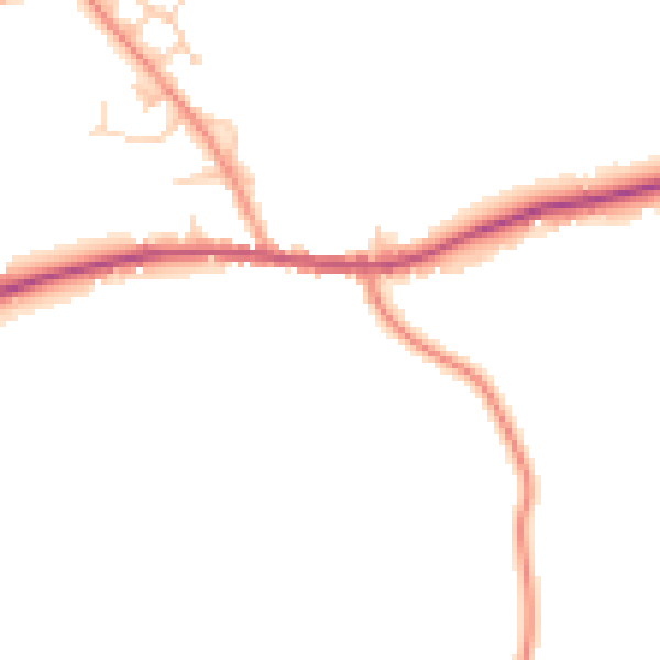 Daytime road noise heatmap for TN17 2JN