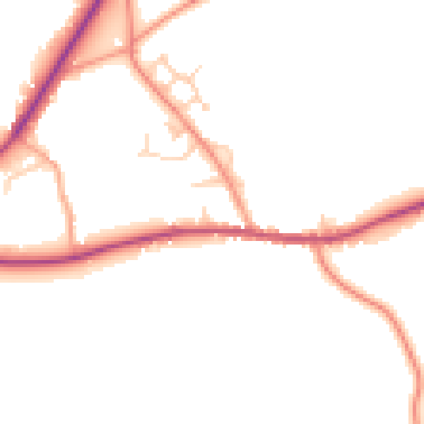 Daytime road noise heatmap for TN17 2LB