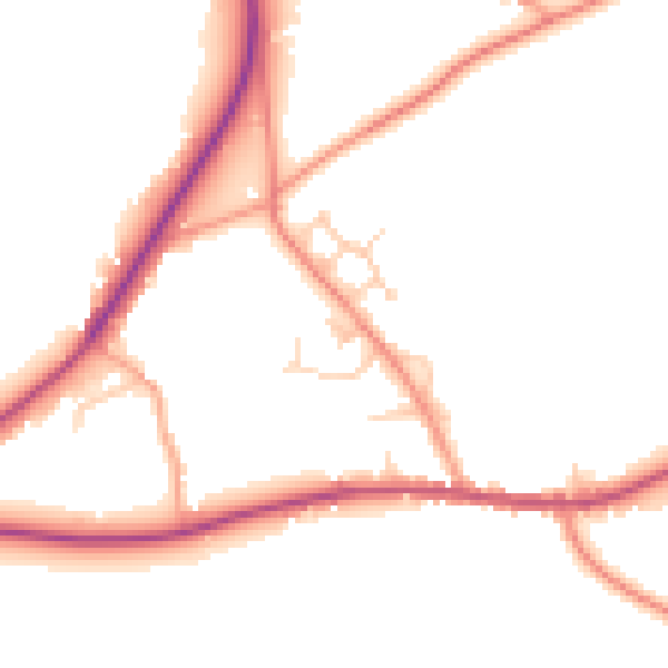 Daytime road noise heatmap for TN17 2LD