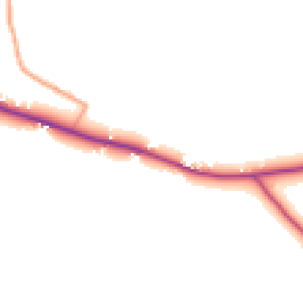 Daytime road noise heatmap for TN17 2NZ