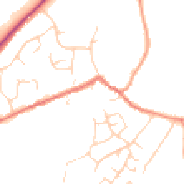 Daytime road noise heatmap for TN17 3DG