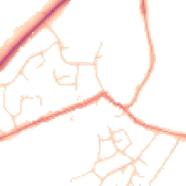 Daytime road noise heatmap for TN17 3ED
