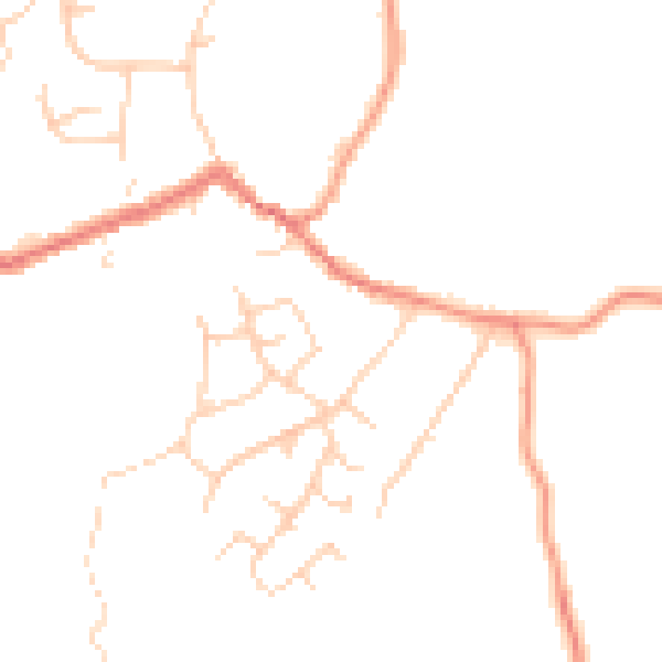 Daytime road noise heatmap for TN17 3EQ