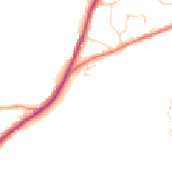 Daytime road noise heatmap for TN17 3FD