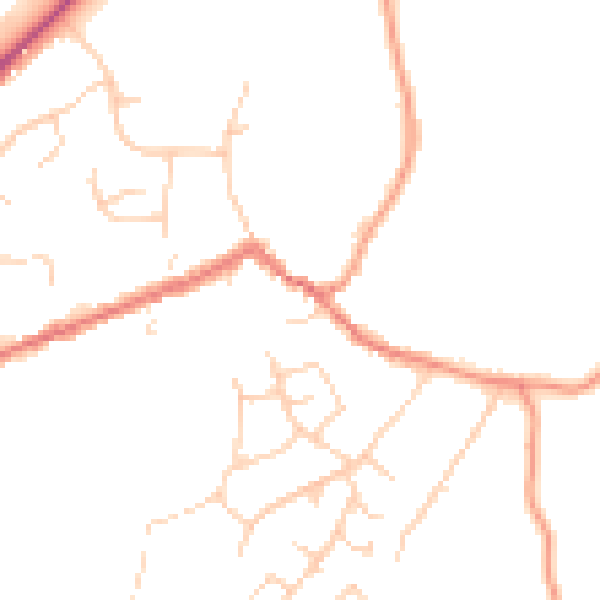 Daytime road noise heatmap for TN17 3HY