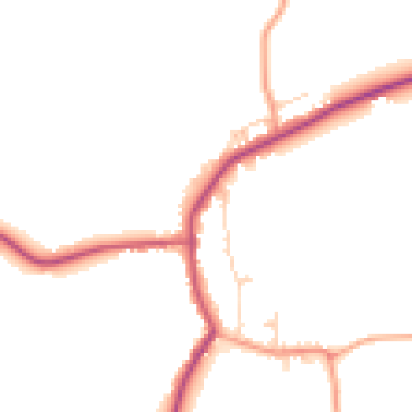 Daytime road noise heatmap for TN17 4LR