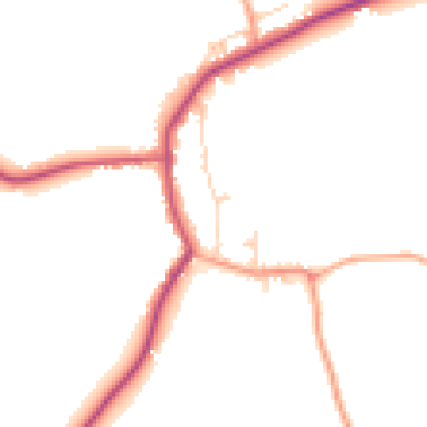 Daytime road noise heatmap for TN17 4LU