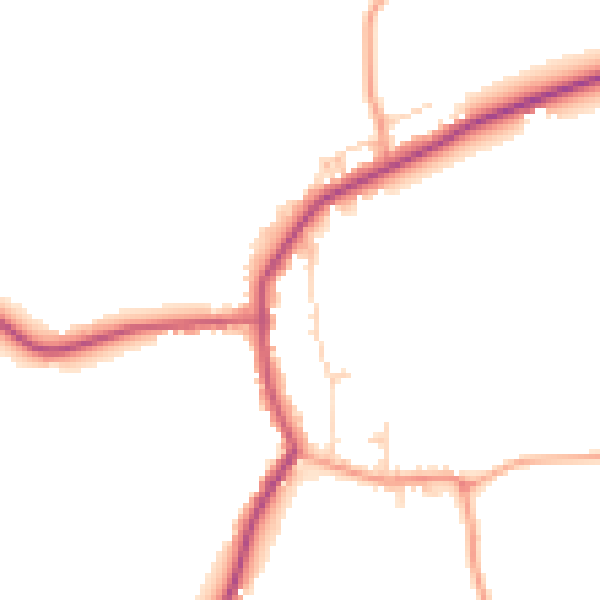 Daytime road noise heatmap for TN17 4LY