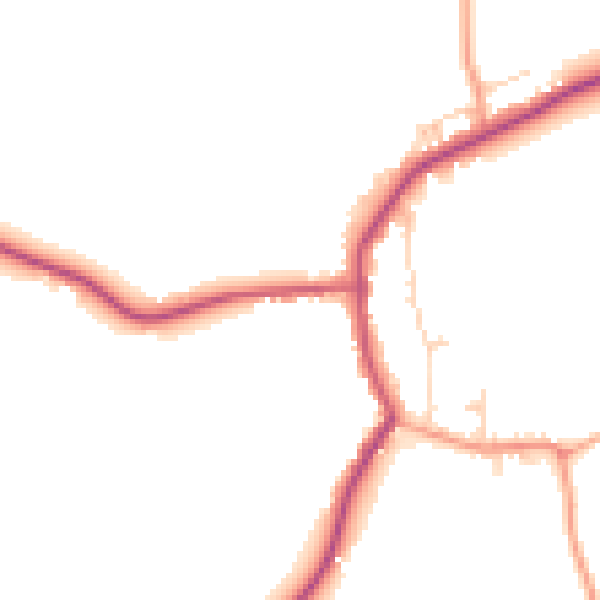 Daytime road noise heatmap for TN17 4PE