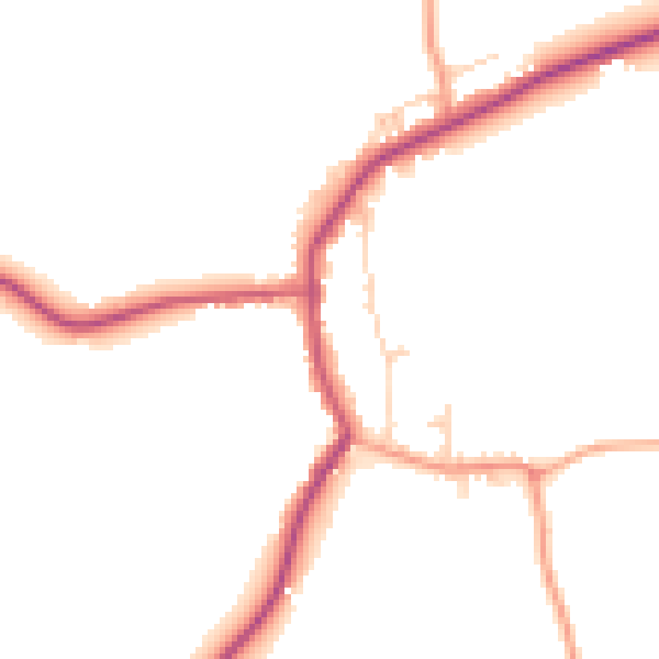 Daytime road noise heatmap for TN17 4QD