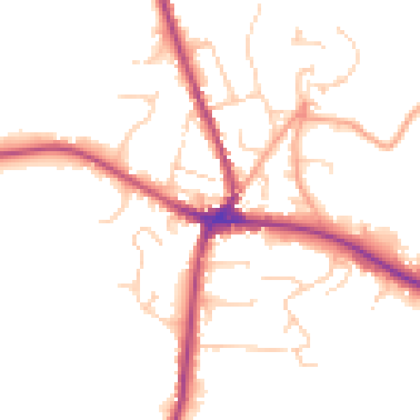 Daytime road noise heatmap for TN18 4AA