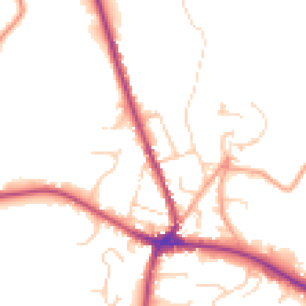 Daytime road noise heatmap for TN18 4AZ