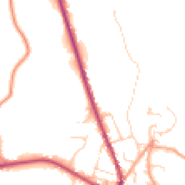 Daytime road noise heatmap for TN18 4BE