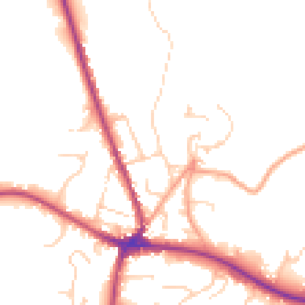 Daytime road noise heatmap for TN18 4DG