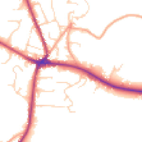Daytime road noise heatmap for TN18 4HD