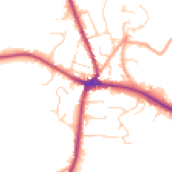 Daytime road noise heatmap for TN18 4JX