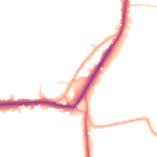 Daytime road noise heatmap for TN18 4NX