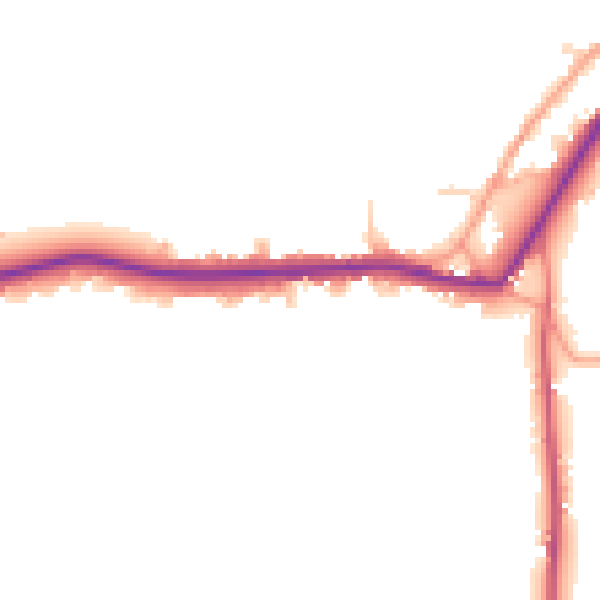 Daytime road noise heatmap for TN18 4QQ