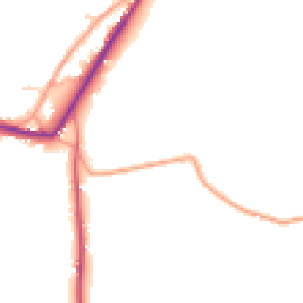 Daytime road noise heatmap for TN18 4RB