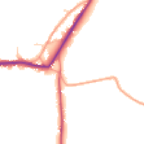 Daytime road noise heatmap for TN18 4RP