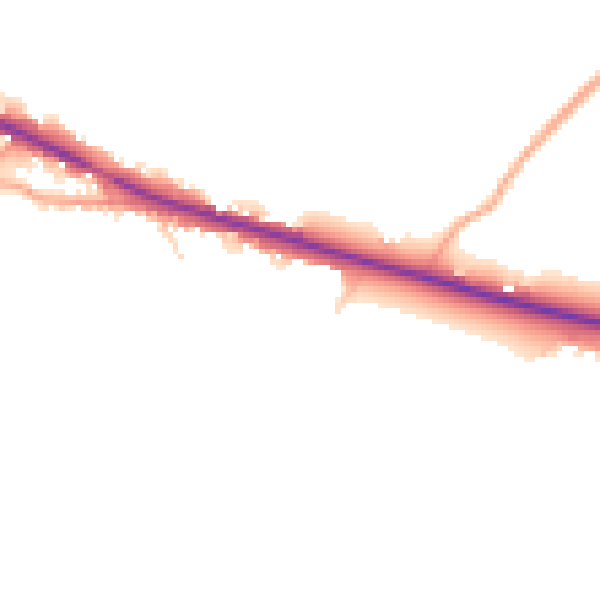 Daytime road noise heatmap for TN18 5BE
