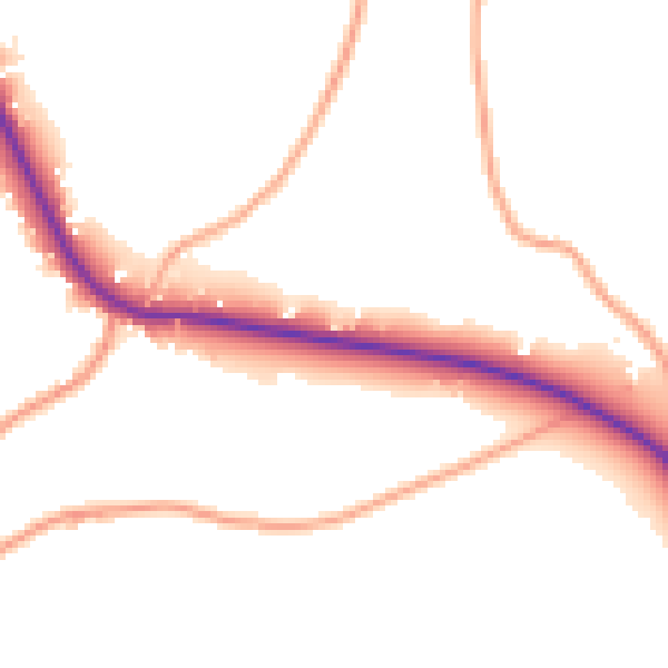Daytime road noise heatmap for TN18 5DR