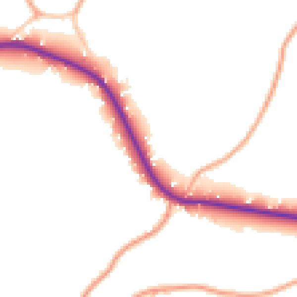 Daytime road noise heatmap for TN18 5DW