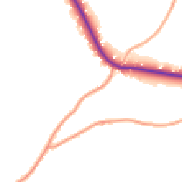 Daytime road noise heatmap for TN18 5DY