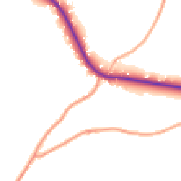 Daytime road noise heatmap for TN18 5DZ